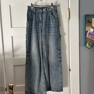 Women's Blue Wide-Leg Jeans